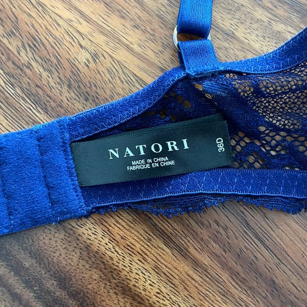 Natori Feathers Underwire Contour Bra, Blue, Size 36D - Picture 6 of 7